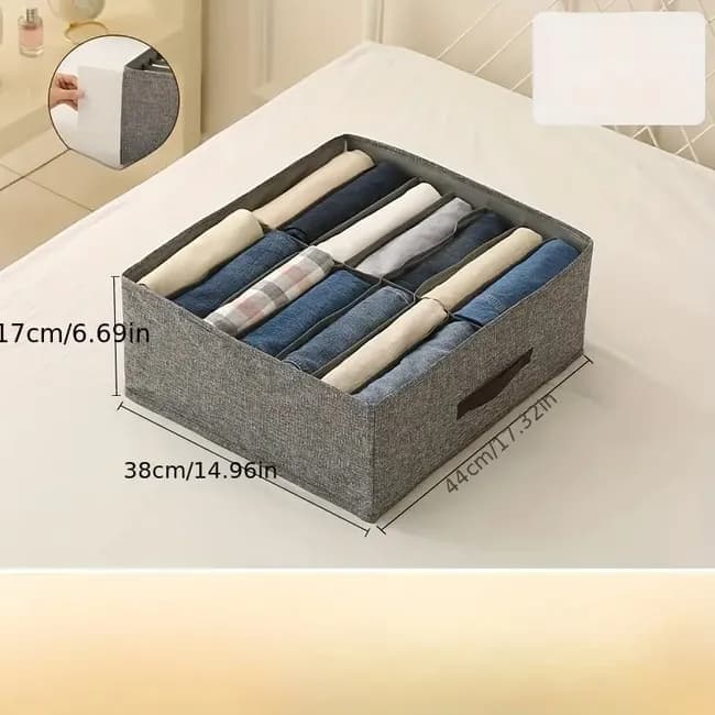 Collapsible Stackable Storage Box with Compartments and Reinforced Handles for Clothes Toys V1188-MS-325-2093