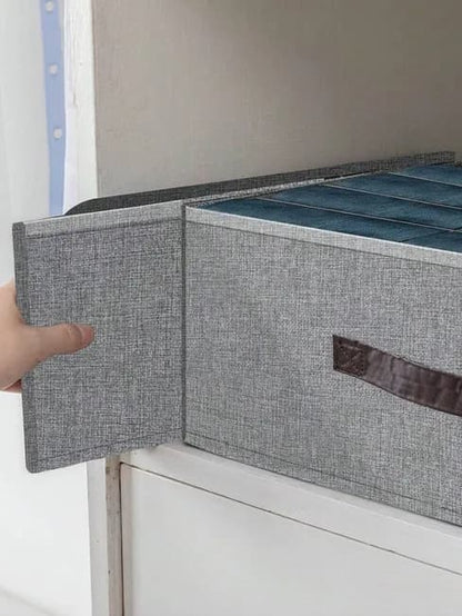Collapsible Stackable Storage Box with Compartments and Reinforced Handles for Clothes Toys V1188-MS-325-2093
