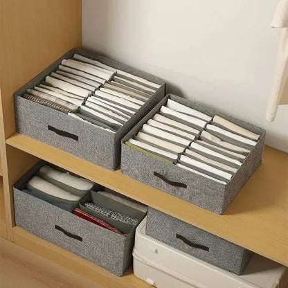 Collapsible Stackable Storage Box with Compartments and Reinforced Handles for Clothes Toys V1188-MS-325-2093