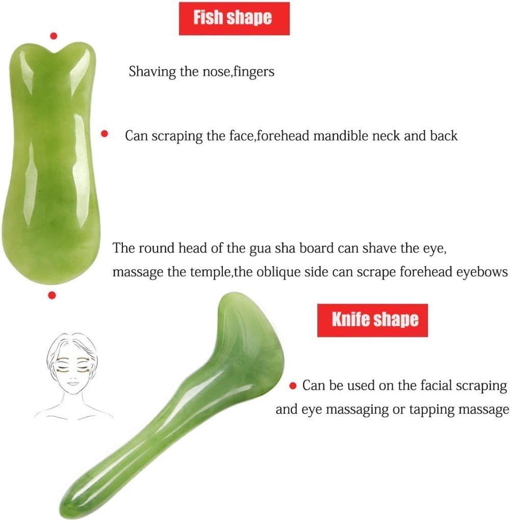 7-piece Gua Sha Set, Resin Facial and Body Massage Tool for Face Legs Back, Green V1188-MS-325-2094