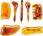7-piece Gua Sha Set, Resin Facial and Body Massage Tool for Face Legs Back, Gold V1188-MS-325-2095
