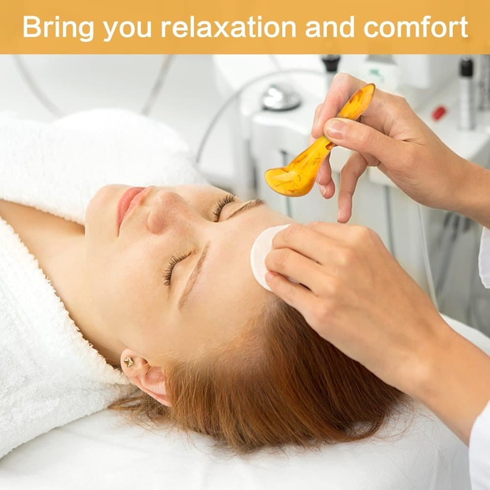 7-piece Gua Sha Set, Resin Facial and Body Massage Tool for Face Legs Back, Gold V1188-MS-325-2095