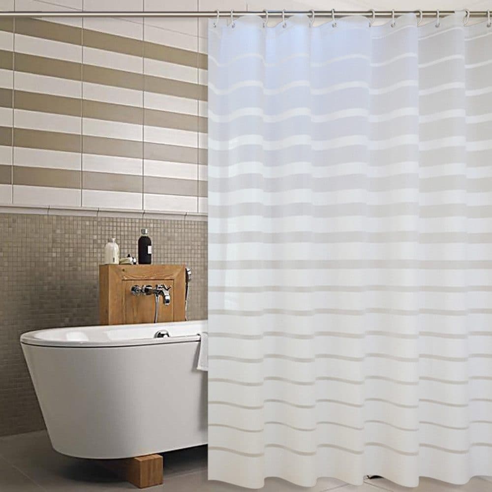 Waterproof PEVA Shower Curtain with Hooks, Mildew Resistant Bathroom Curtain, 200x180cm V1188-MS-325-2096