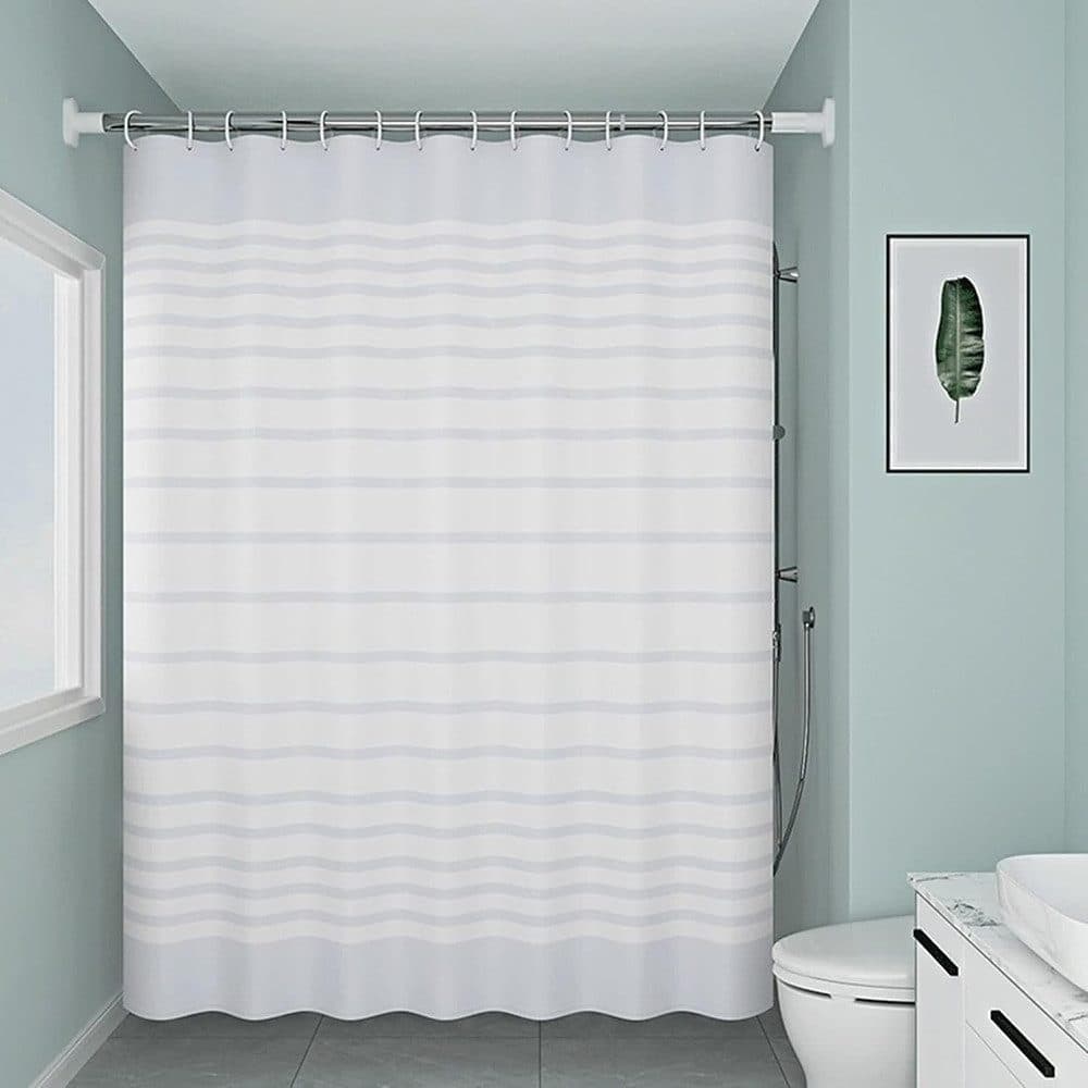 Waterproof PEVA Shower Curtain with Hooks, Mildew Resistant Bathroom Curtain, 200x180cm V1188-MS-325-2096