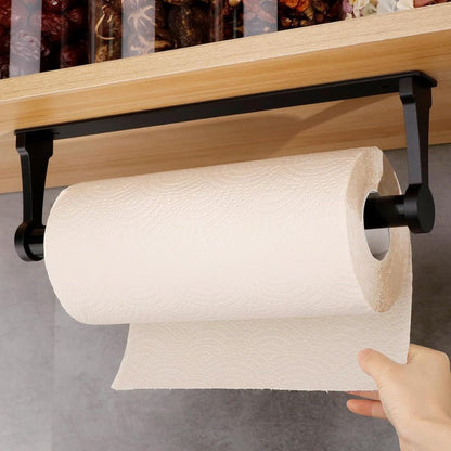 Aluminum Self-Adhesive Paper Towel Holder, No Drilling Required, Black, 32.5x9.8cm V1188-MS-325-2099