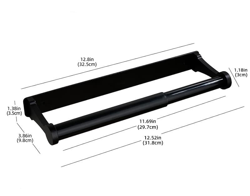 Aluminum Self-Adhesive Paper Towel Holder, No Drilling Required, Black, 32.5x9.8cm V1188-MS-325-2099