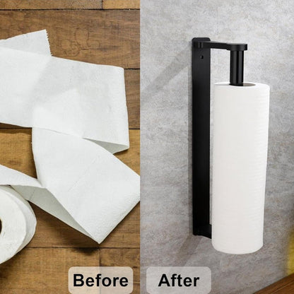 Aluminum Self-Adhesive Paper Towel Holder, No Drilling Required, Black, 32.5x9.8cm V1188-MS-325-2099