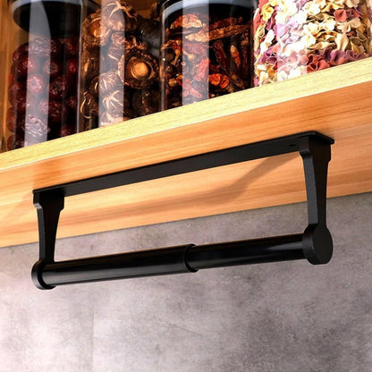 Aluminum Self-Adhesive Paper Towel Holder, No Drilling Required, Black, 32.5x9.8cm V1188-MS-325-2099