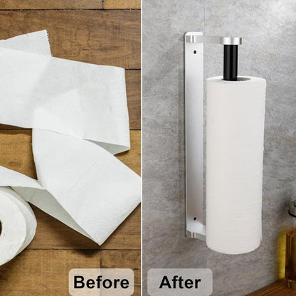 Aluminum Self-Adhesive Paper Towel Holder, No Drilling Required, Silver, 32.5x9.8cm V1188-MS-325-2100