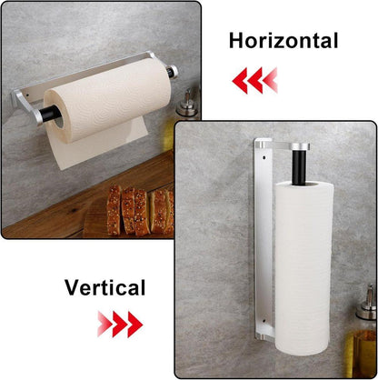 Aluminum Self-Adhesive Paper Towel Holder, No Drilling Required, Silver, 32.5x9.8cm V1188-MS-325-2100