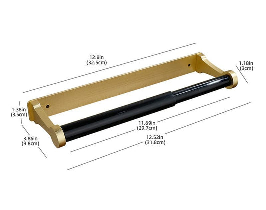 Self-Adhesive Paper Towel Holder for Kitchen & Bathroom, 32.5x9.8cm, No Drilling Required, Gold V1188-MS-325-2101