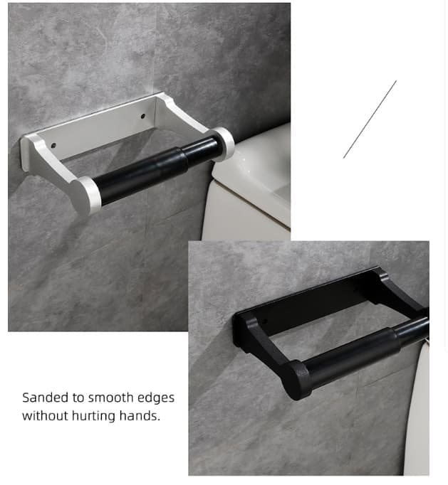 Aluminum Self-Adhesive Paper Towel Holder for Kitchen and Bathroom, 16x9.8cm, No Drilling Required, Gold V1188-MS-325-2102