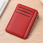 6 Card Slots Zipper Wallet, Thin Durable Water Repellent Scratch Resistant Card Holder, Easy to Carry, Red V1188-MS-325-2106