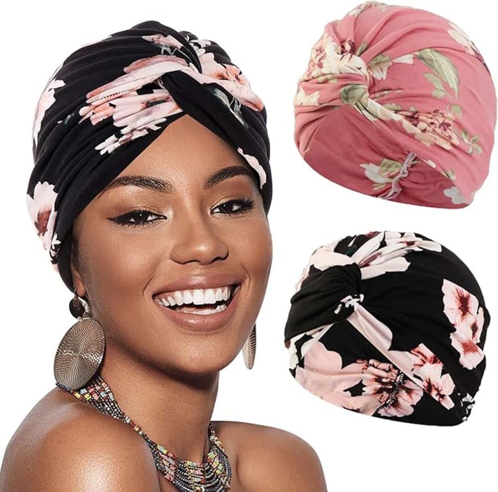 2-Pack Lightweight Breathable Elastic Sleeping Cap, Soft Stretchy Comfortable Night Cap, Cozy Sleeping Hood, V1188-MS-325-2110