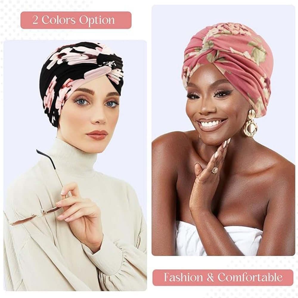 2-Pack Lightweight Breathable Elastic Sleeping Cap, Soft Stretchy Comfortable Night Cap, Cozy Sleeping Hood, V1188-MS-325-2110