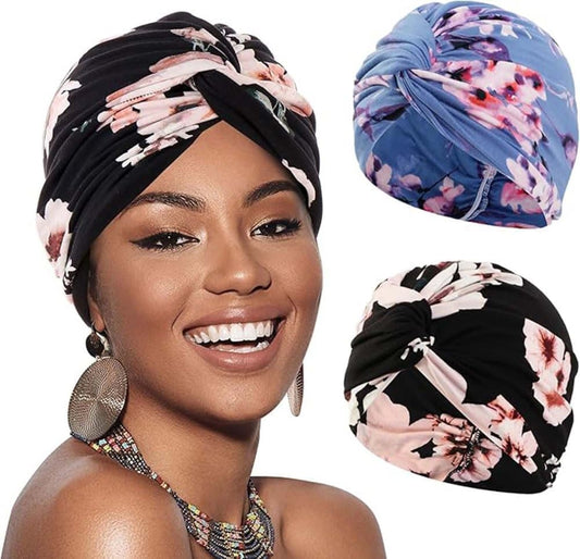 2-pack lightweight breathable elastic sleeping cap, soft and cozy night hood, one size V1188-MS-325-2111