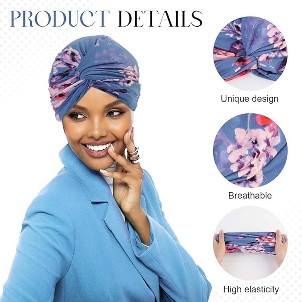 2-pack lightweight breathable elastic sleeping cap, soft and cozy night hood, one size V1188-MS-325-2111