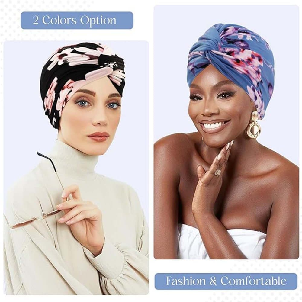 2-pack lightweight breathable elastic sleeping cap, soft and cozy night hood, one size V1188-MS-325-2111