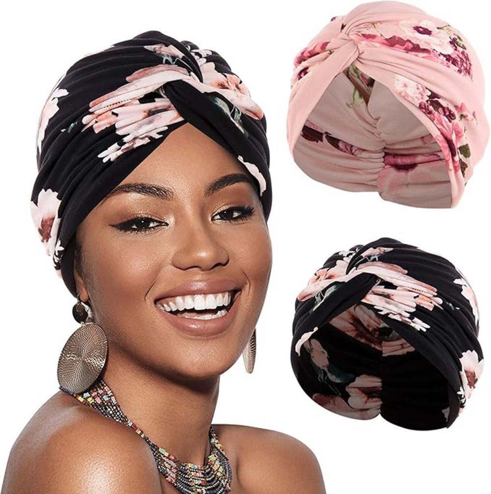 2-Pack Lightweight Breathable Elastic Sleeping Cap, Soft Cozy Night Cap, Comfortable Stretchy Sleeping Hood, V1188-MS-325-2112