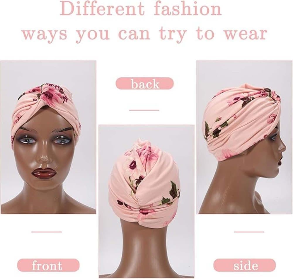 2-Pack Lightweight Breathable Elastic Sleeping Cap, Soft Cozy Night Cap, Comfortable Stretchy Sleeping Hood, V1188-MS-325-2112