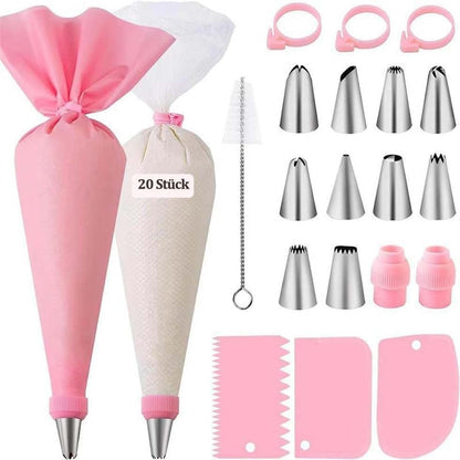 40 Pieces Cake Decorating Piping Set with Icing Nozzles, Compatible with Decorating Bag V1188-MS-325-2113