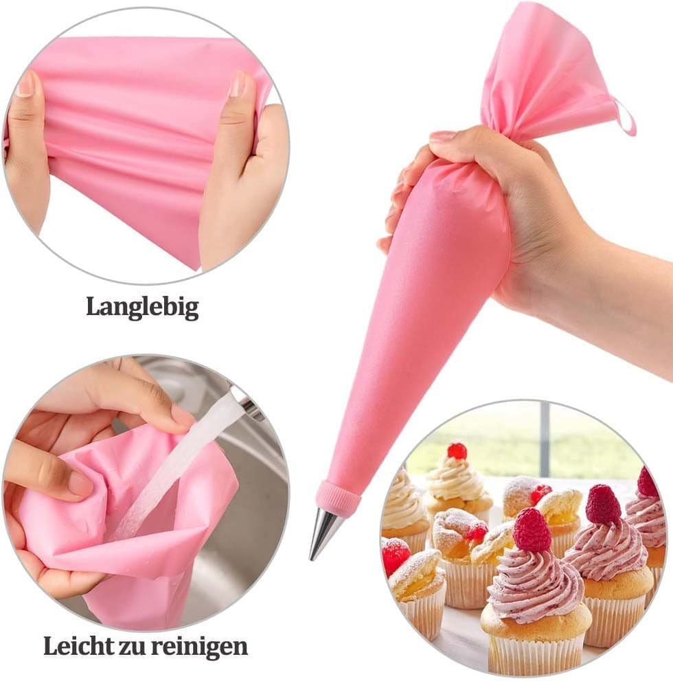 40 Pieces Cake Decorating Piping Set with Icing Nozzles, Compatible with Decorating Bag V1188-MS-325-2113