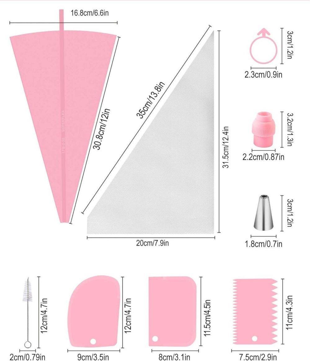 40 Pieces Cake Decorating Piping Set with Icing Nozzles, Compatible with Decorating Bag V1188-MS-325-2113