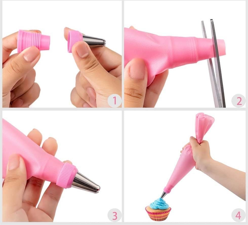 40 Pieces Cake Decorating Piping Set with Icing Nozzles, Compatible with Decorating Bag V1188-MS-325-2113
