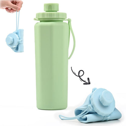 1 Foldable Water Bottle 600ml BPA-Free Lightweight for Travel Gym Camping, Green V1188-MS-325-2115