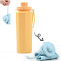 600ml Foldable Water Bottle BPA-Free Lightweight for Travel Gym Camping, Yellow V1188-MS-325-2118