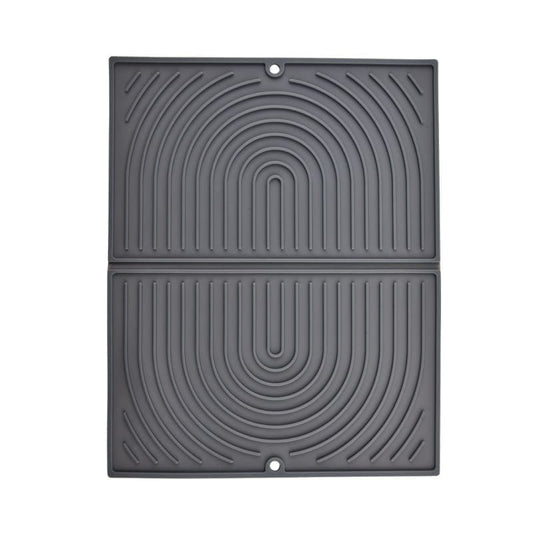 Non-Slip Silicone Kitchen Counter Mat, Foldable Water Drainage Wiping Mat, Grey, 43cm x 34cm V1188-MS-325-2120