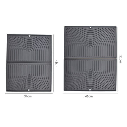 Non-Slip Silicone Kitchen Counter Mat, Foldable Water Drainage Wiping Mat, Grey, 43cm x 34cm V1188-MS-325-2120