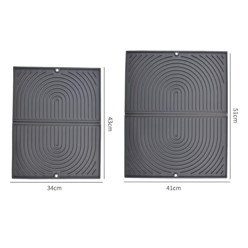 Non-Slip Foldable Silicone Kitchen Counter Mat with Water Drainage, 51cm x 41cm, Grey V1188-MS-325-2121