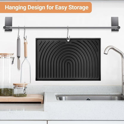 Non-Slip Foldable Silicone Kitchen Counter Mat with Water Drainage, 51cm x 41cm, Grey V1188-MS-325-2121