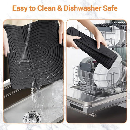 Non-Slip Foldable Silicone Kitchen Counter Mat with Water Drainage, 51cm x 41cm, Grey V1188-MS-325-2121