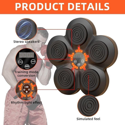 Smart Electric Boxing Trainer with Speaker, Black, Compatible with Smart Music Boxing Machine(Adults) V1188-MS-325-3205