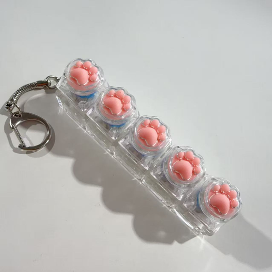 3 pcs Cute Silicone Cat Paw Stress Relief Button, Fidget Toy Keychain with Mechanical Keyboard Switch, V1188-MS-417-0002