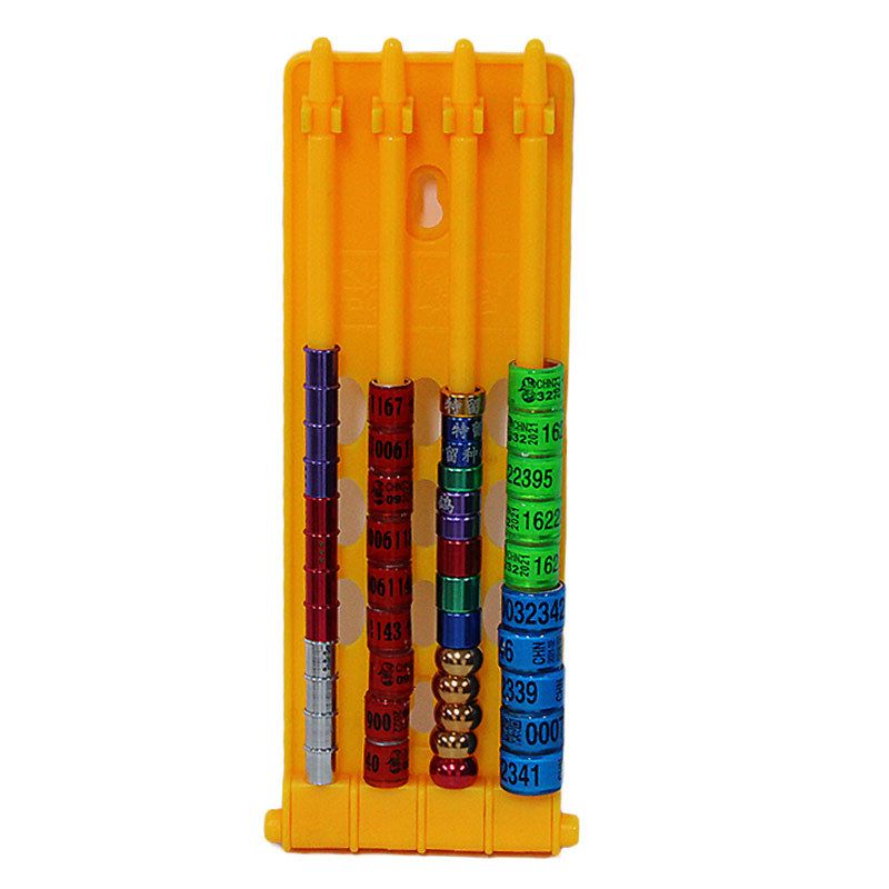 Pigeon Leg Ring Holder (Plastic) Size: 70*195mm Color: Yellow for Pigeons (2pc) V1188-MS-424-0001