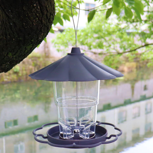 Automatic Hanging Large Capacity Multi-functional Bird Feeder (PP/PS) 820ML Capacity Size: 200*200*125mm V1188-MS-424-0004