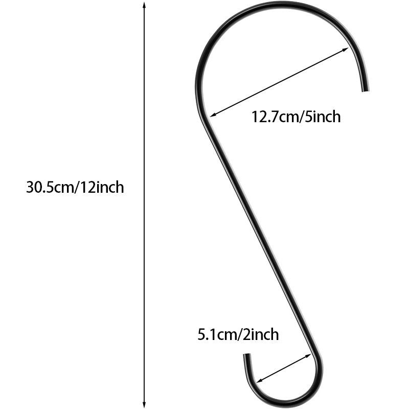 Hanging Multi-functional S Hook (Metal) Size: 305mm Color: Black for Birds (1pc) V1188-MS-424-0010