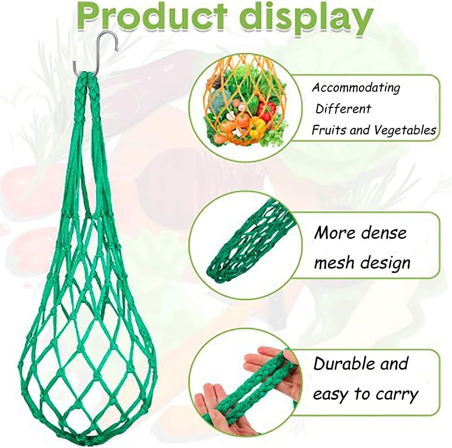 Hanging Feeding Net Bag (Nylon) Size: 570mm Color: Blue for Parrots (2pc) V1188-MS-424-0026