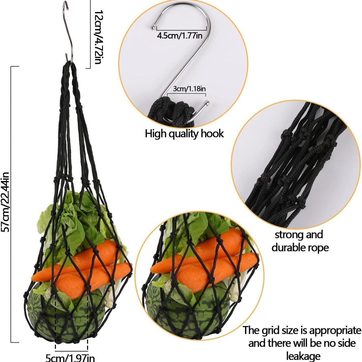 Hanging Feeding Net Bag (Nylon) Size: 570mm Color: Blue for Parrots (2pc) V1188-MS-424-0026