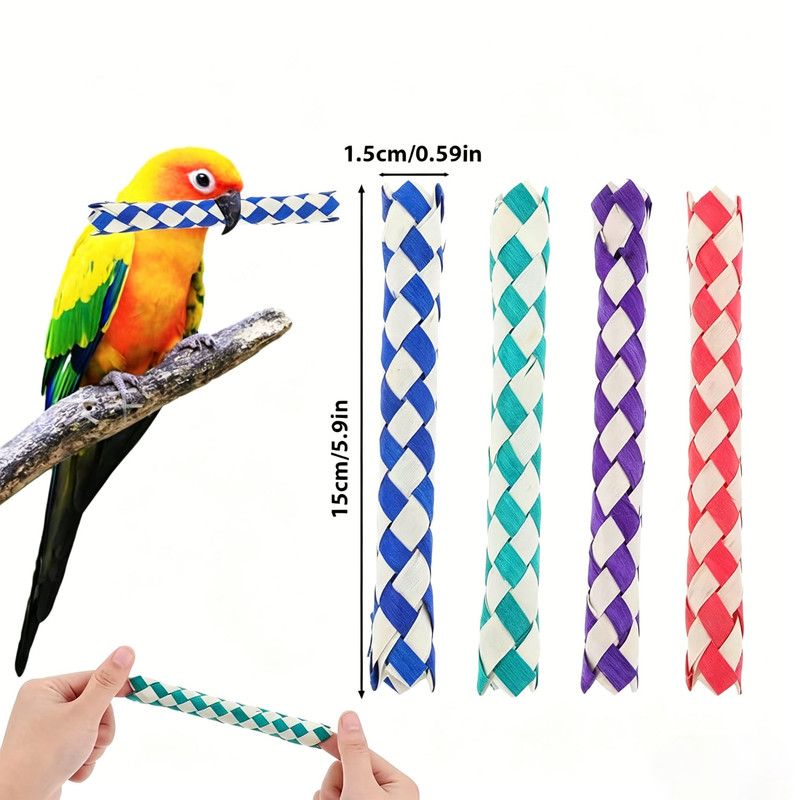 Bird Toy (Paper) Size: 150mm*15mm Color: Green/White for Parrots (10pc) V1188-MS-424-0029