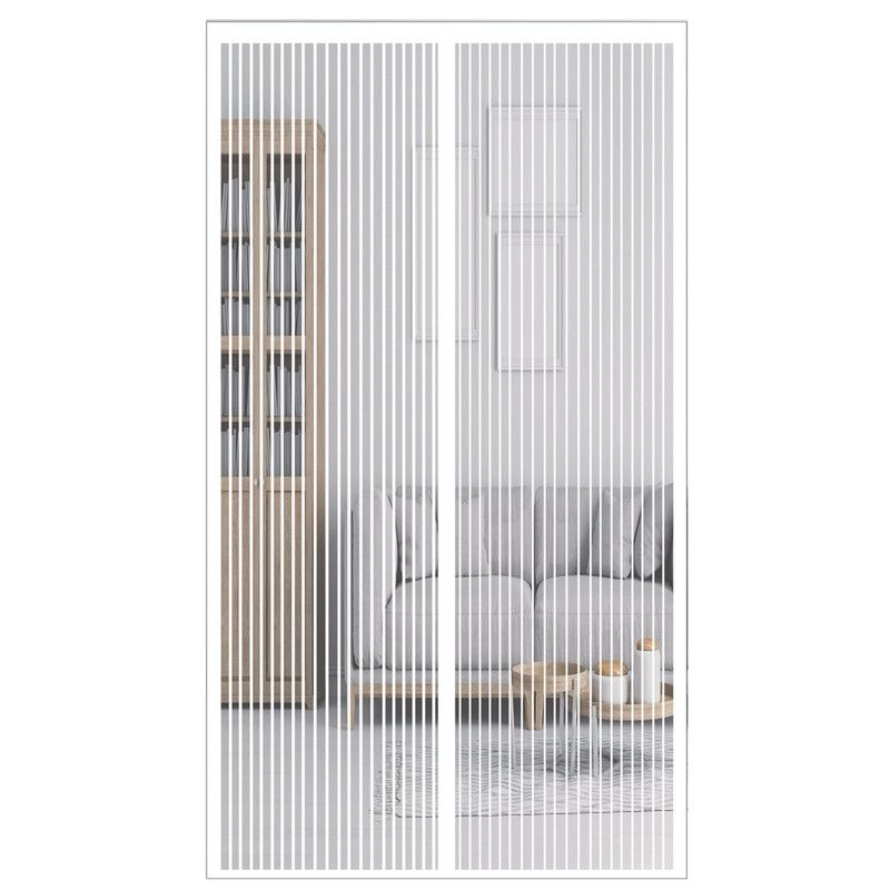 Magnetic Door Screens - 80x210 cm Self-Closing - High-Density Insect Mesh - No Drilling Required - White V1188-MS-429-0002