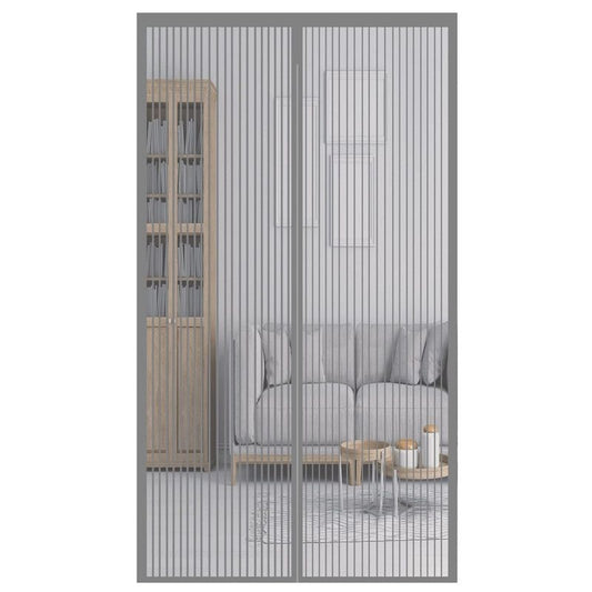 Magnetic Door Screens - 80x210 cm Self-closing - High-Density Insect Screen - No Drilling Required - Grey V1188-MS-429-0003