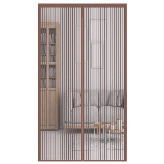 Magnetic Door Screens - 120x210 cm Self-closing - High-Density Insect Screen - No Drilling Required - Brown V1188-MS-429-0004-3