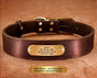 Premium Genuine Leather Dog Collar/Durable Real Leather Adjustable Collars For Male Female(S,Dark brown) V1188-MS-430-1674-1