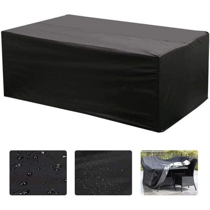 Rectangular Table Cover for Garden Furniture, UV Protection, Black, 150 x 130 x 90 cm V1188-MS-520-002