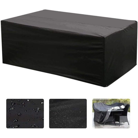 Rectangular Table Cover for Garden Furniture, UV Protection, Black, 150 x 130 x 90 cm V1188-MS-520-002