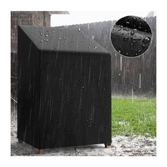 Garden Chair Cover, 420D Oxford Waterproof Stackable Outdoor Chair Cover, Black, 70 x 70 x 85/125 cm V1188-MS-520-005